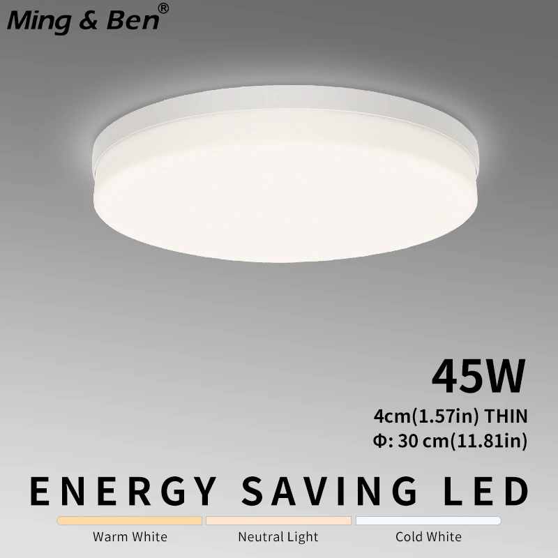 Runde LED-Deckenleuchte, 45 W, 220 V, 110 V, energiesparende Deckenbeleuchtung für Wohnzimmer, Schlafzimmer, Innenküche, moderne Heimdekoration