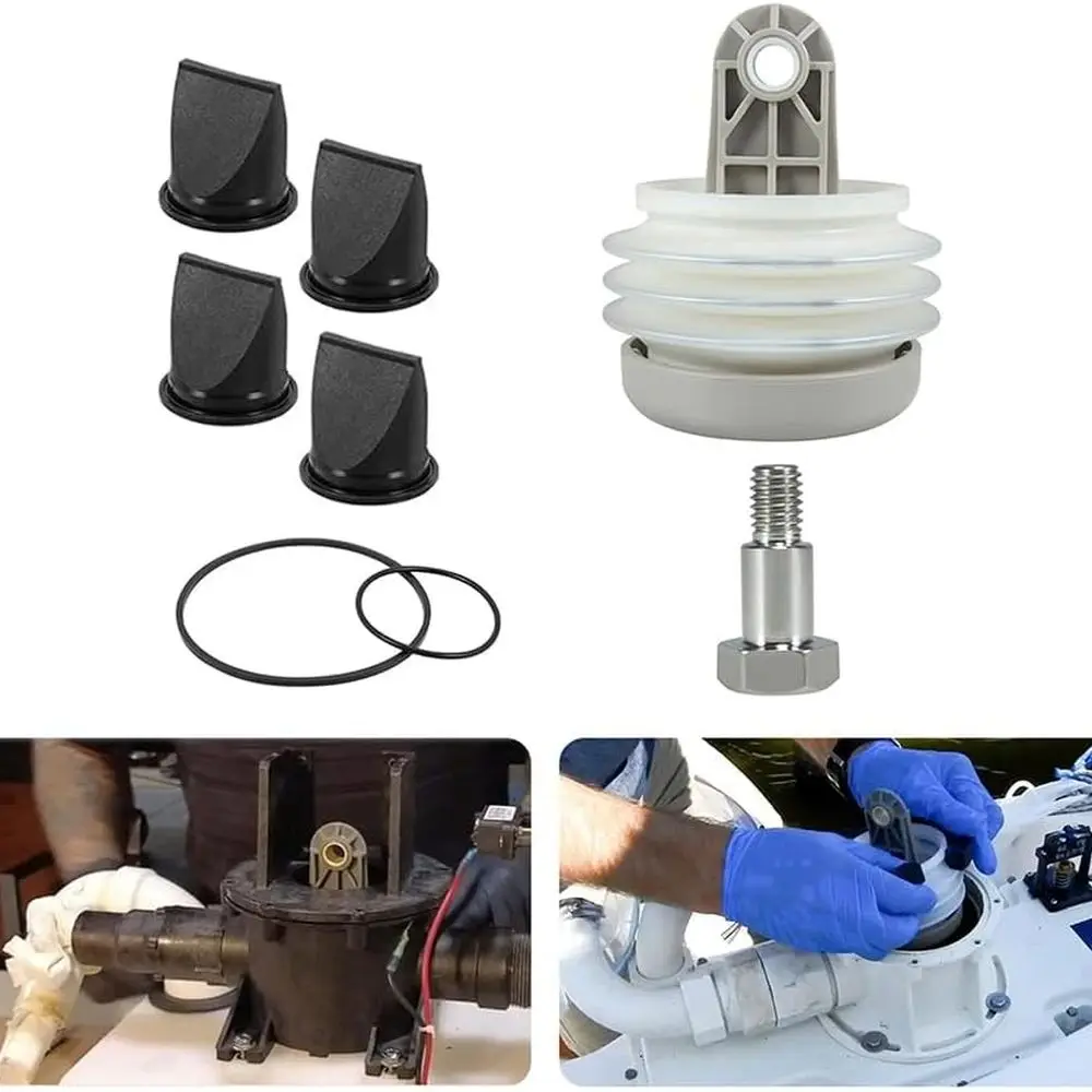 Fits for Dometic 385230980 Pump Bellow Kit Include 385310076 1-1/2 Duckbill Valve (4Pack) and 385310151 O-Ring (2 Pack) Replace