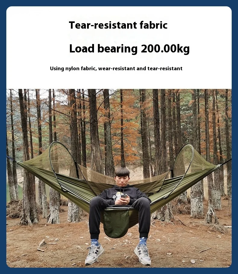 

Автоматический быстро открывающийся гамак с москитной сеткой, уличный гамак с защитой от комаров, нейлоновый гамак с защитой от опрокидывания с