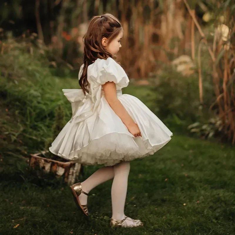 Robe de Princesse Lolita Blanche avec Nministériels d pour Bébé Fille, Tenue de Baptême, Vêtements de Boutique