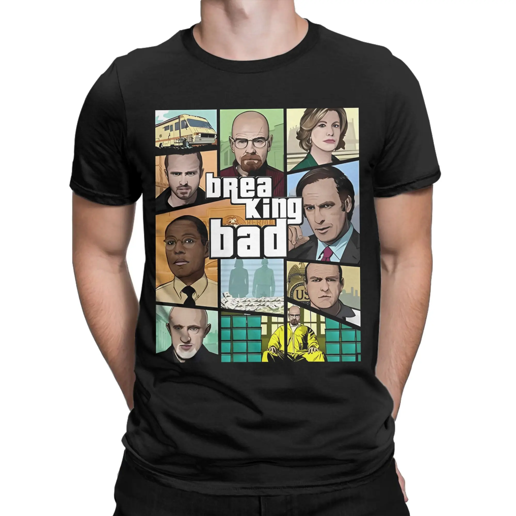 

Футболка Ullzang Heisenberg Breaking Bad для мужчин и женщин, летние топы из 100% хлопка с короткими рукавами и круглым вырезом 90-х годов, летние топы