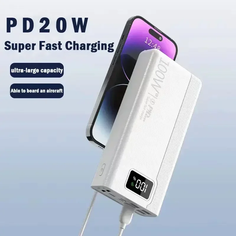 Imagem -05 - Banco de Potência Portátil para Huawei Iphone 14 Carregador de Bateria Externo Xiaomi Carregamento Super Rápido 50000mah Usb 100w Novo