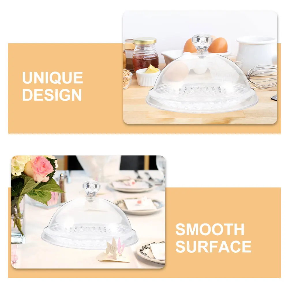 

Cake Pan with Lid Display Stand Dome Dessert Tray Saver Cover Transparent Small