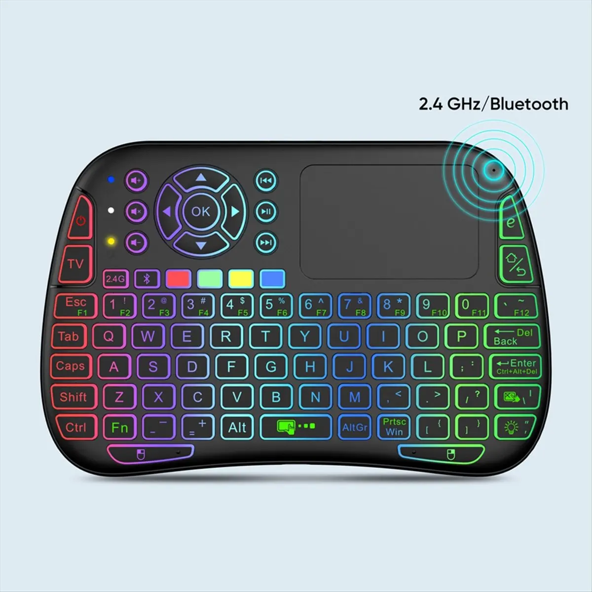 A10R Mini Wireless Keyboard Backlight English Russian French Spanish Fly Air Mouse 2.4G Touchpad for Android TV Box PC