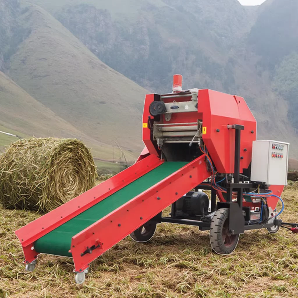 Small Round Hay Straw Press Baler Machine Mini Silage Forage Baling Equipment