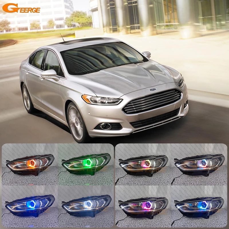 

For Ford Mondeo Mk5 V Fusion 2013 2014 2015 2016 Bluetooth APP Dynamic Sequential Multi Color RGB Led Angel Eyes Hex Halo Rings