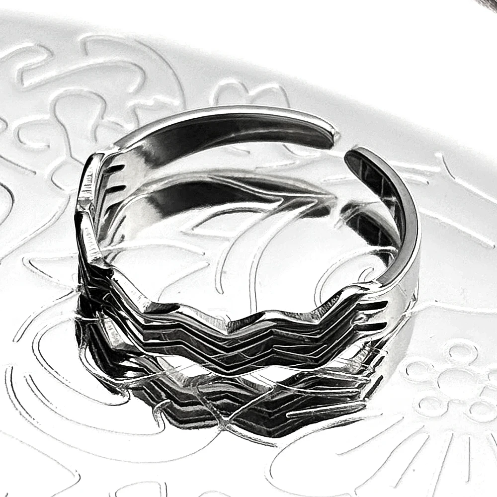 غير النظامية هندسية موجة خواتم للنساء الرجال الفولاذ المقاوم للصدأ الفضة اللون موضة حفلة تصميم جديد فنجر الإكسسوارات مجوهرات هدية