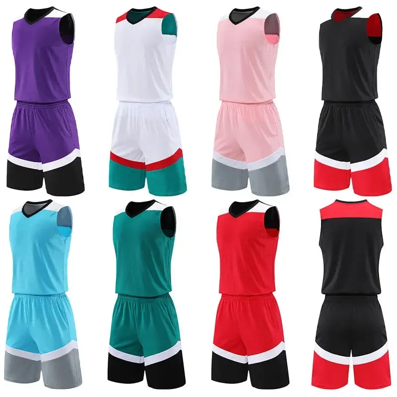 

2pcs Set Men Basketball Football Jerseys Fitness Running Sport Clothes Jogging Marathon Athletic Training Plus Size Sportswear