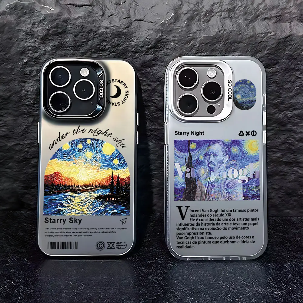 Van Gogh Starry Night Phone Case For iPhone 16 15 14 13 12 11 Pro Max X XR XSMAX 8 7 Plus Candy Matte Shockproof Back Cover