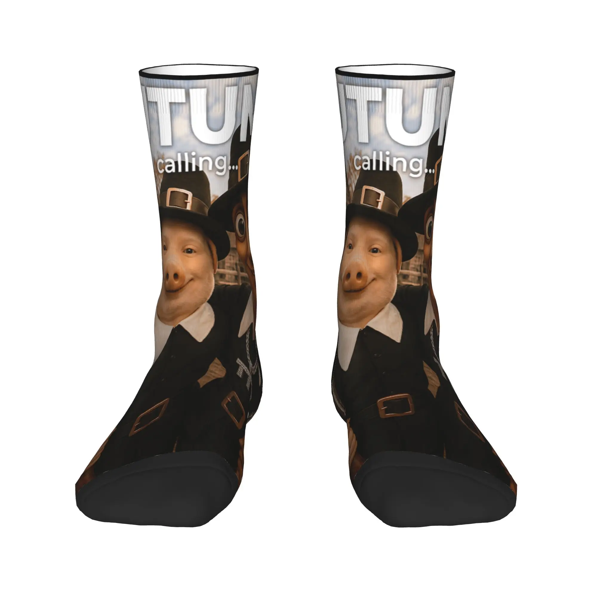 Tung Sahur John Pork Brainrot Duo Turkey Hunting Adventure Stockings  Graphic Socks Autumn Socks Men Outdoor Sports Soft Socks
