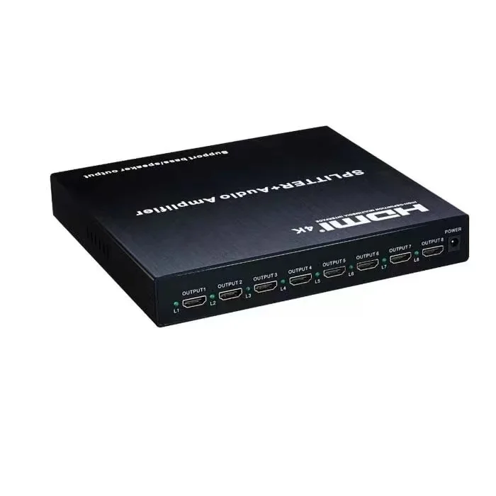 Wzmacniacz Audio 4K 1x 8 kompatybilny z HDMI rozdzielacz obsługuje wyjście basowe/głośnikowe