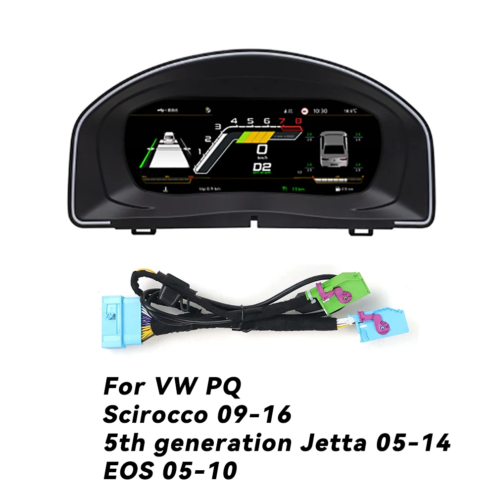 Full LCD instrument panel For Volkswagen JETTA 05-14 Scirocco EOS PQ MQB VW CC Golf Sharan Tiguan Passat 10.5