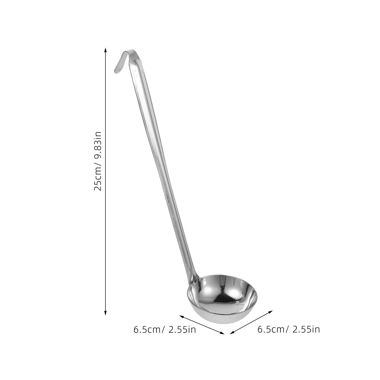 Deep Stainless Steel Serving Ladle 50Ml with Storage Hook Long Comfort Grip Handle for Soup Stew Hot Pot Sauce Porridge Buffet