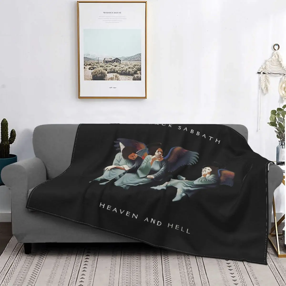 Black Sabbathe Flannel Blankets Rock Music Black Vintage Throw Blanket for Sofa Bedding Lounge 200x150cm