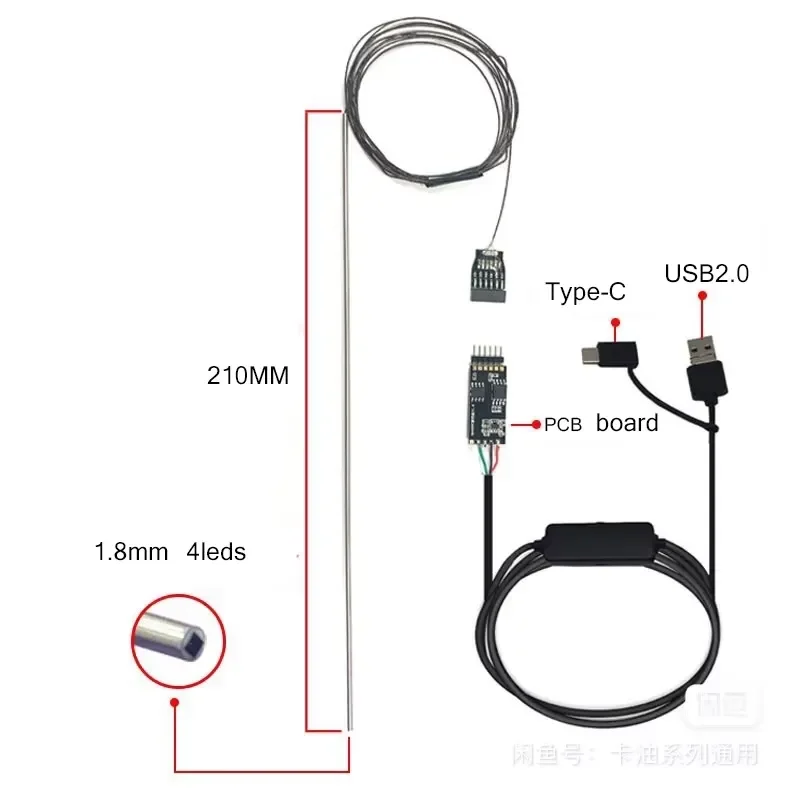AP08 for OCHFA10 USB Medical Camera 720x720p 0.65x0.65mm LED 1.2mm Waterproof Weatherproof 4G Connectivity Durable for Visual