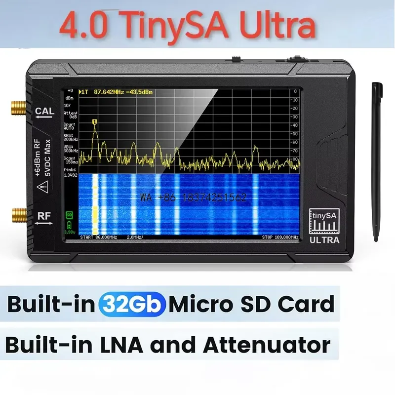 Wmwmnu for Ultra 4 Inch Handheld Spectrum Analyzer 100kHz-5.3GHz Signal Generator With 32GB Card Type-C Portable