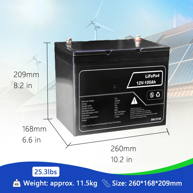 12V 100Ah truck battery solar 12.8V electric vehicle van trailer back up energy storage battery