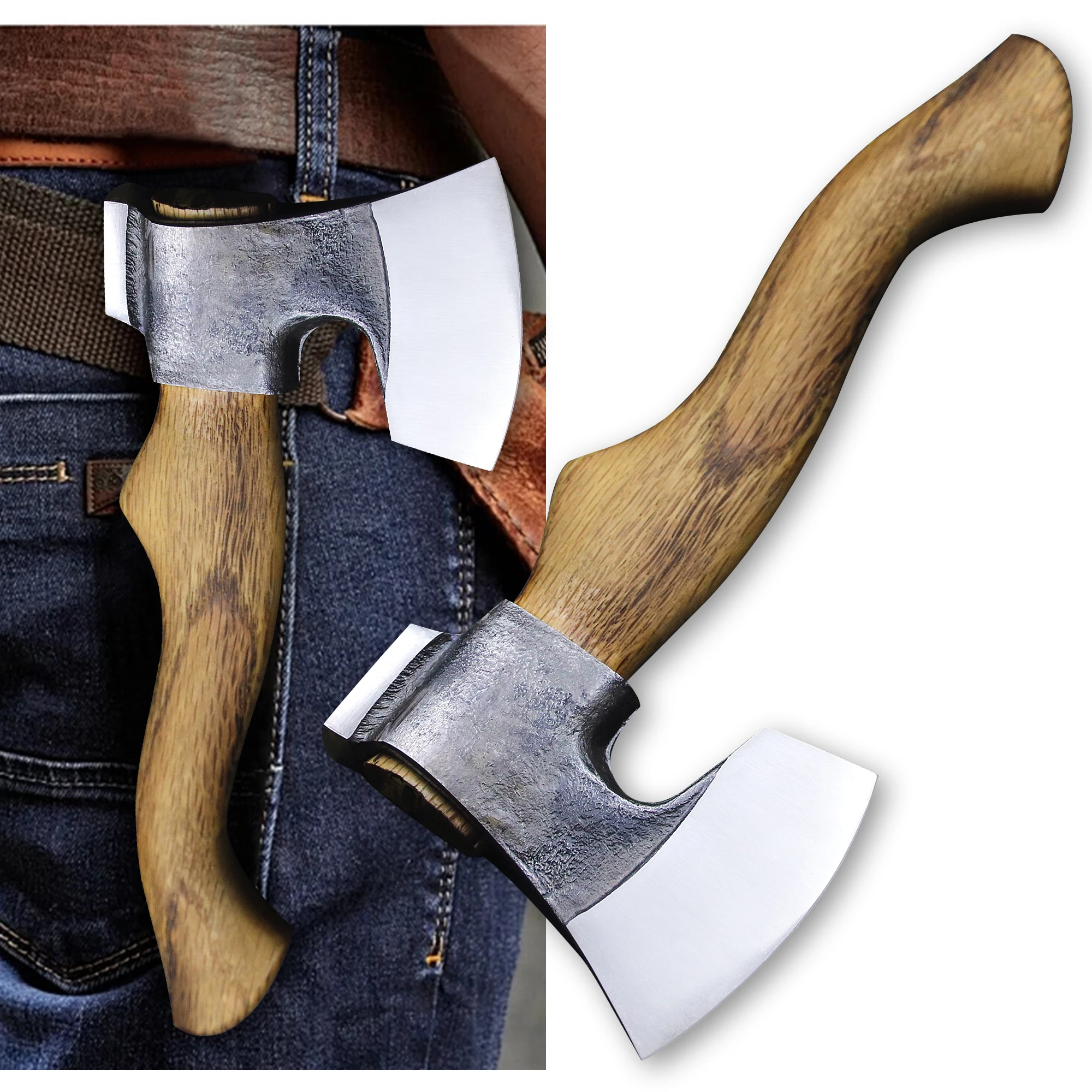 Japanese multi-purpose hand-made D2 steel sharp outdoor axe, forest logging survival axe, EDC outdoor tool axe