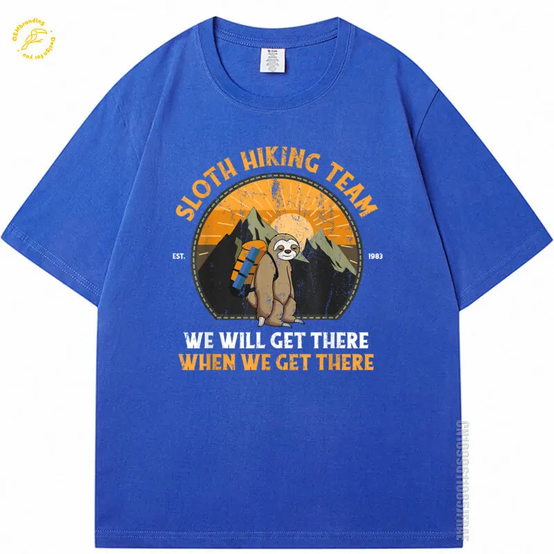 

Sloth Hikin Funny Team Cotton Tshirt Man Oversized T-Shirt Cotton T Shirts Nuevo En Tops Y Camisetas Men's Street Wear