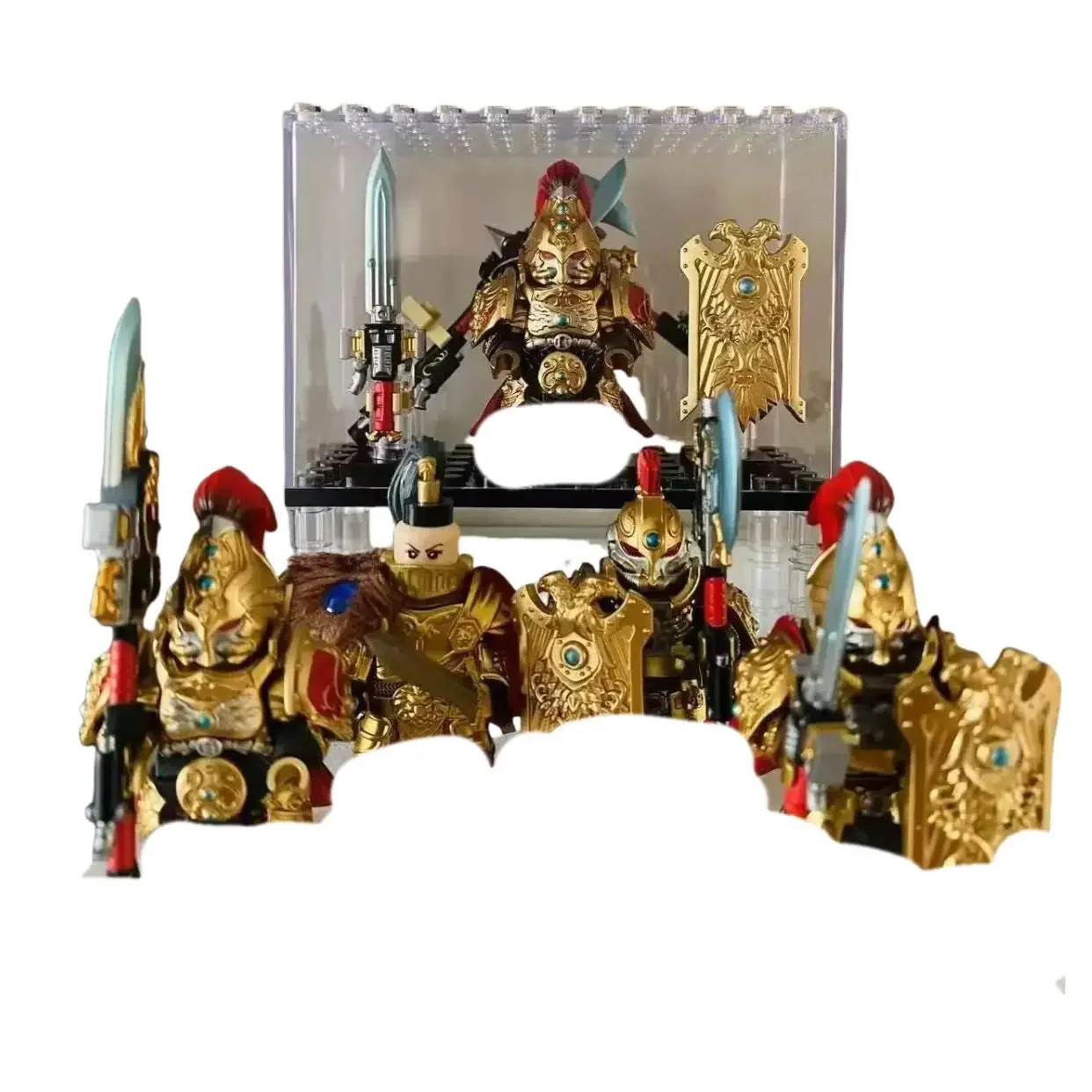 

Game Emperor of Mankind medieval knight Anime Figure Peripheral Model Assembling Building Blocks Decorative Gift Toys kids