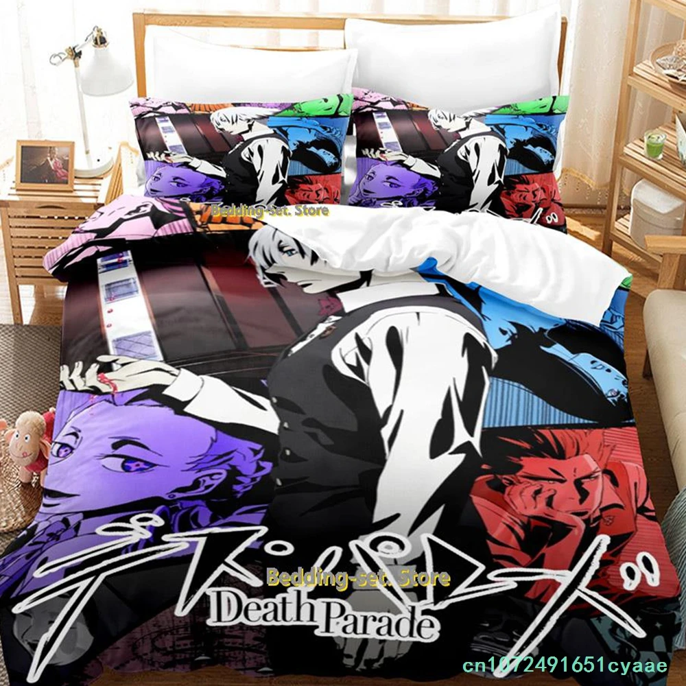 2023 Death Parade Bedding Set Single Twin Full Queen King Size Bed Set Adult Kid Bedroom Duvetcover Sets Anime Parure De Lit Bed