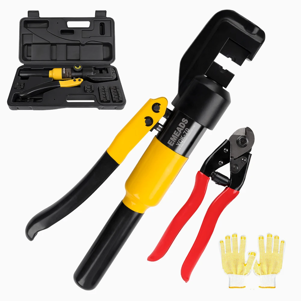 Hydraulic Cable Lug Crimper And Cutter AWG Electrical Terminal Wire Kit Hydraulic Tools For Terminal Crimping