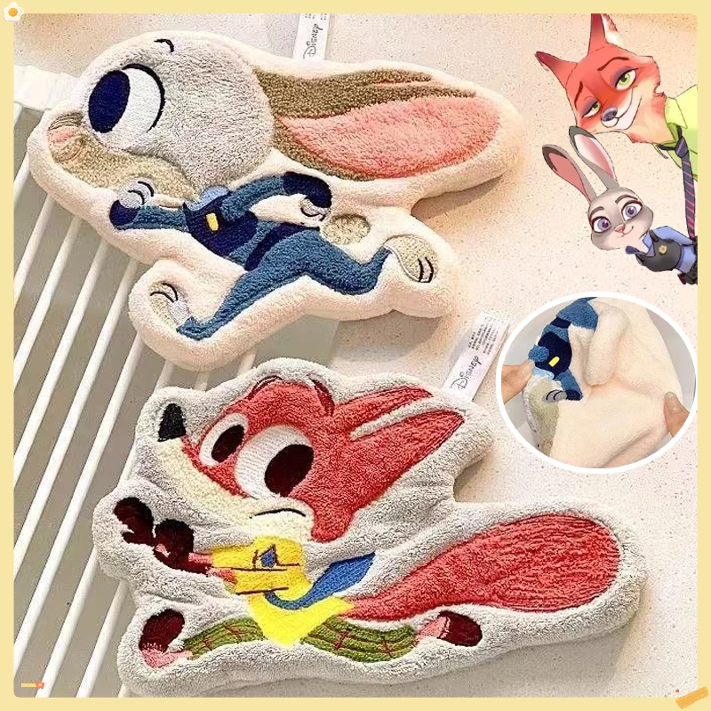 

Полотенце для рук Zootopia, мультяшная коралловая флисовая подвесная двухслойная утолщенная скоростная впитывающая сухая салфетка для рук для кухни, ванной комнаты