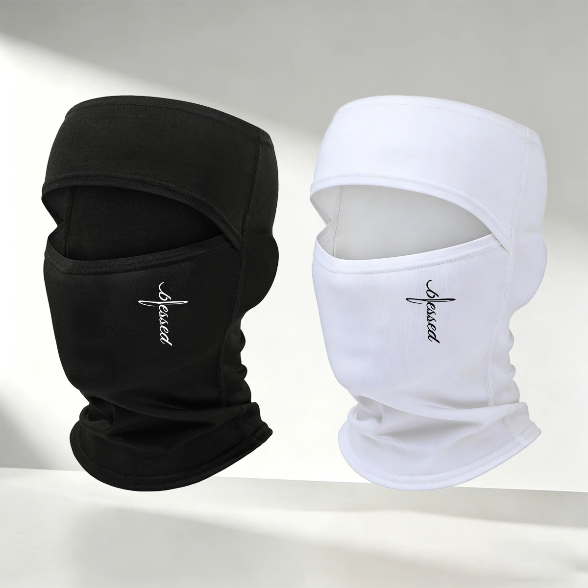 Breathable Mask-Balaclava Hat, Hollow Mask,Hood, Pattern Print Design, Cycling Helmet Cover With High Elasticity, Windproof