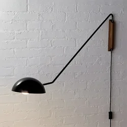 Illuminazione da parete italia Design moderno decorazioni per la casa in metallo girevole braccio lungo per soggiorno divano luce lampada da parete con legno