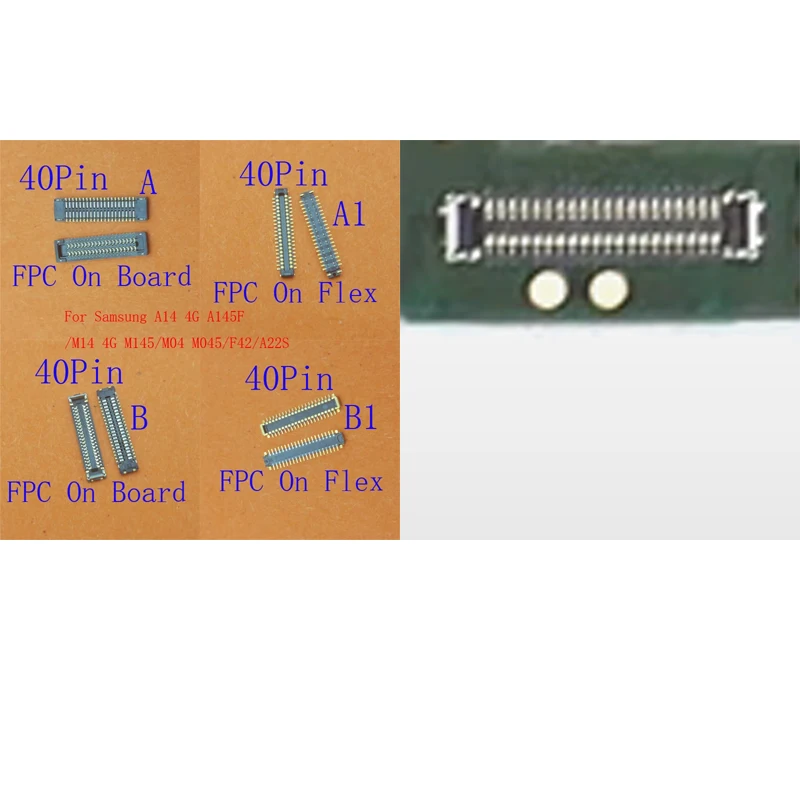 2-100Pcs Usb Charging LCD Display Screen FPC Plug Connector For Samsung Galaxy A14 4G A145F M14 M145 M04 M045 F42 A22S 40 Pin