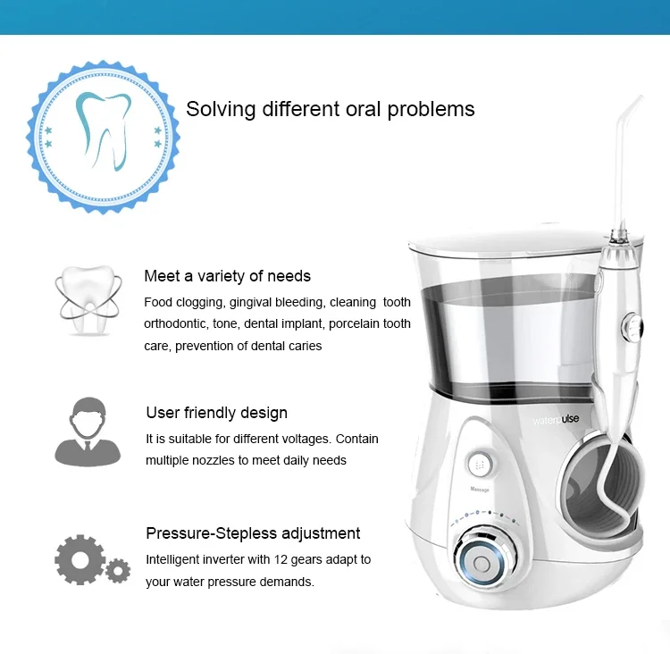 V660G Oral Irrigator, 12 levels Water Flosser + nozzles + box Home appliance Dental water jet for teeth whitening