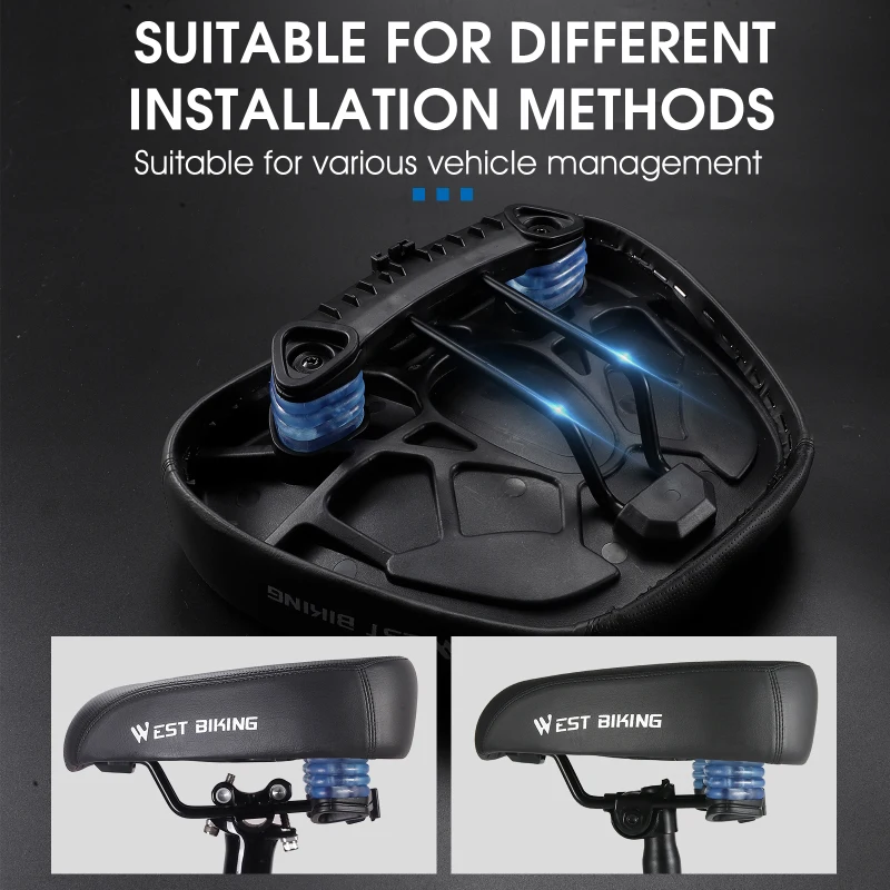 WEST BIKING Bicycle Saddle Widen Thicken Breathable Soft Ergonomic Cycling Travel Comfortable Seat Cycling Equipment Cycle Seats