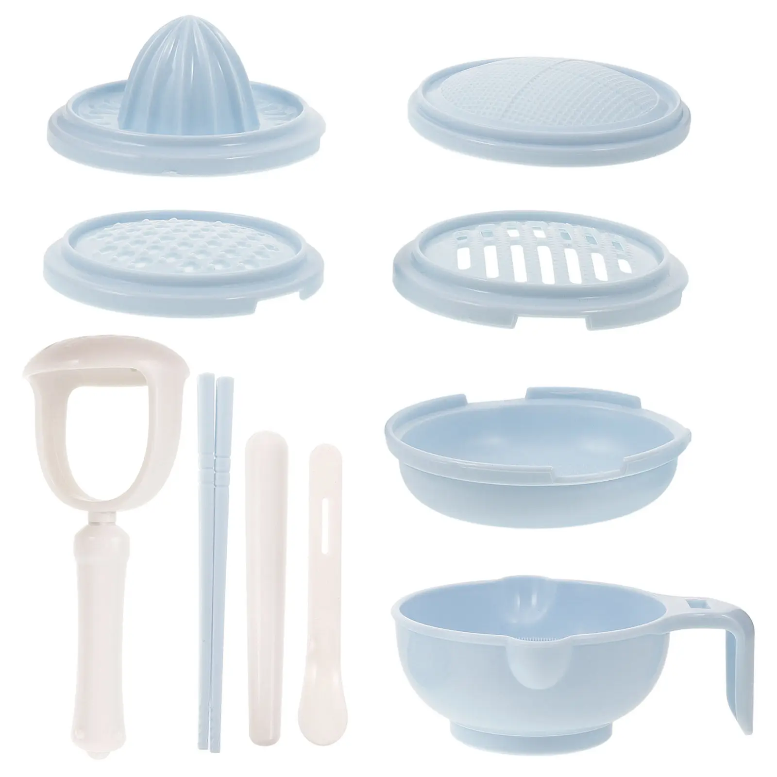 

Baby Food Grinder Manual Sky-Blue Multifunctional Hand Operated Masher Bowl Citrus Juice Grater Fruits Vegetables Mud Grinding