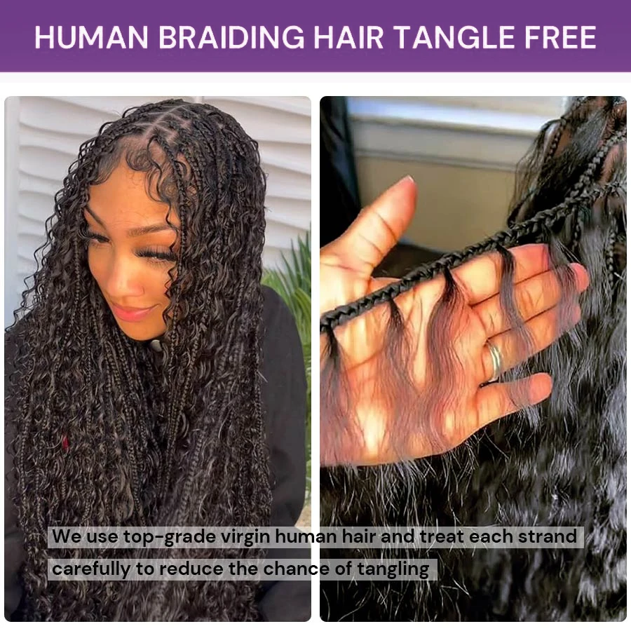 Human Braiding Hair 3 Bundles 150G Deep Wave Bulk Human Hair For Braiding No Weft 10A Braiding Hair Bulk Curly For Boho Braids