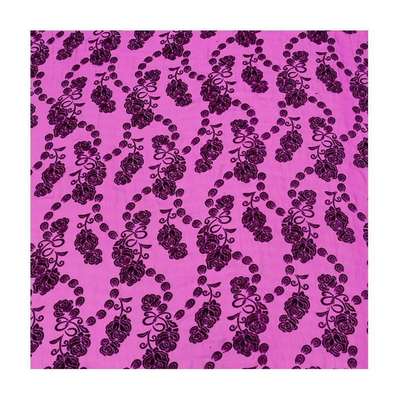 Woven velvet brocade viscose one-color rotten flower and burnt fabric sleeping dress cheongsam