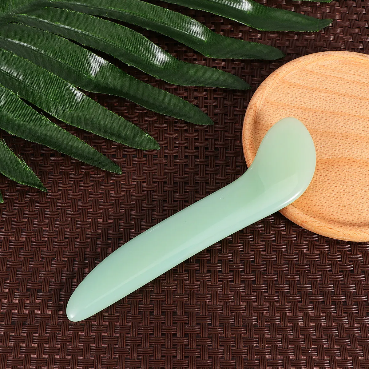 

3Pcs Olive Green Jade Gua Sha Tools Set Triangular Plate and Scraping Bar for Facial Body Therapy Gua Sha Treatment Plate