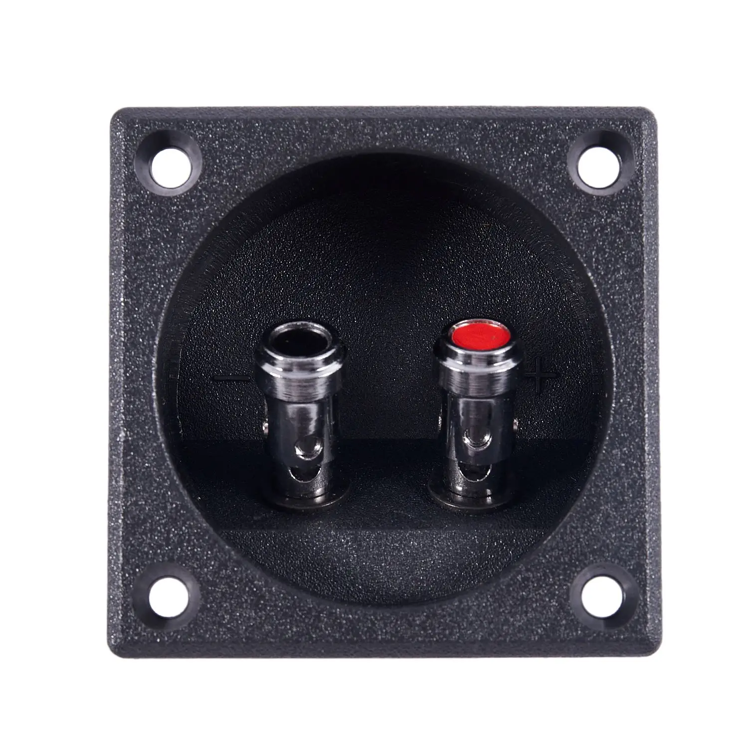 ABQR Square Shape Double Binding Post Type Speaker Box Terminal Cup Black