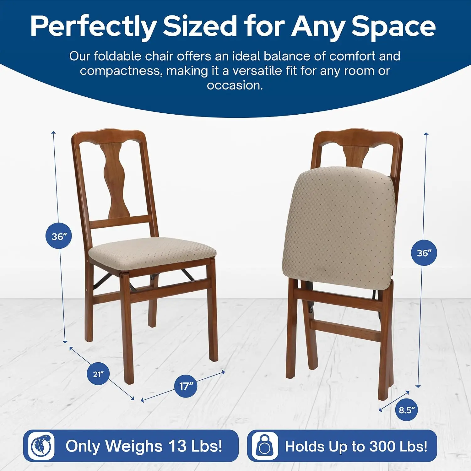 Queen Anne Folding Chair Finish, Set of 2, Fruitwood