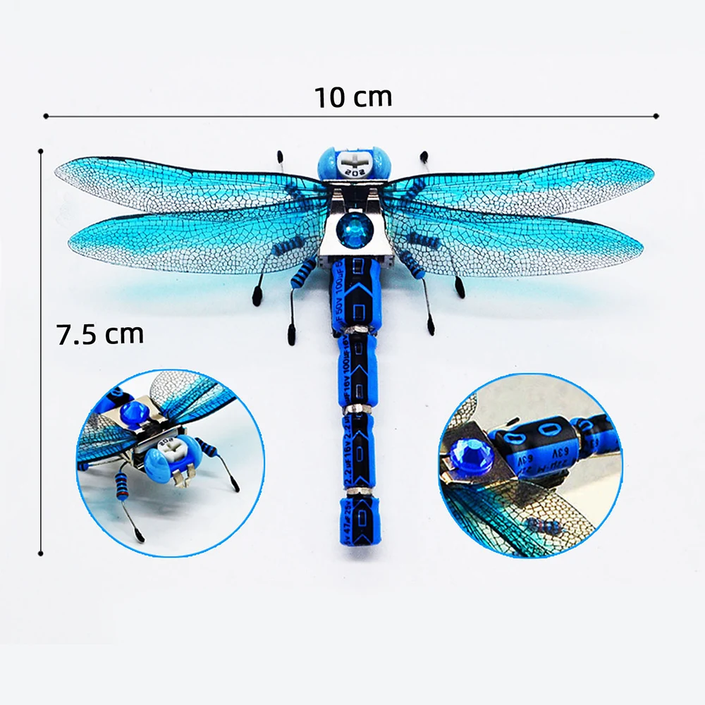 Modello libellula Macchinari in metallo Puzzle Giocattoli scientifici per bambini Kit di apprendimento tecnologico STEM fai-da-te Giocattoli educativi
