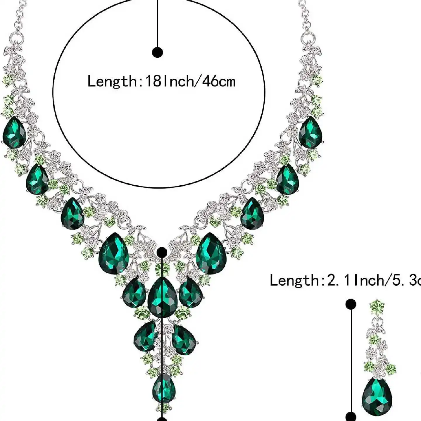 Crystal Necklace Earring Set Women's Dancewear Accessories Cross-Border Bridal Water Diamond Jewelry Fashionable Batwing Skirt