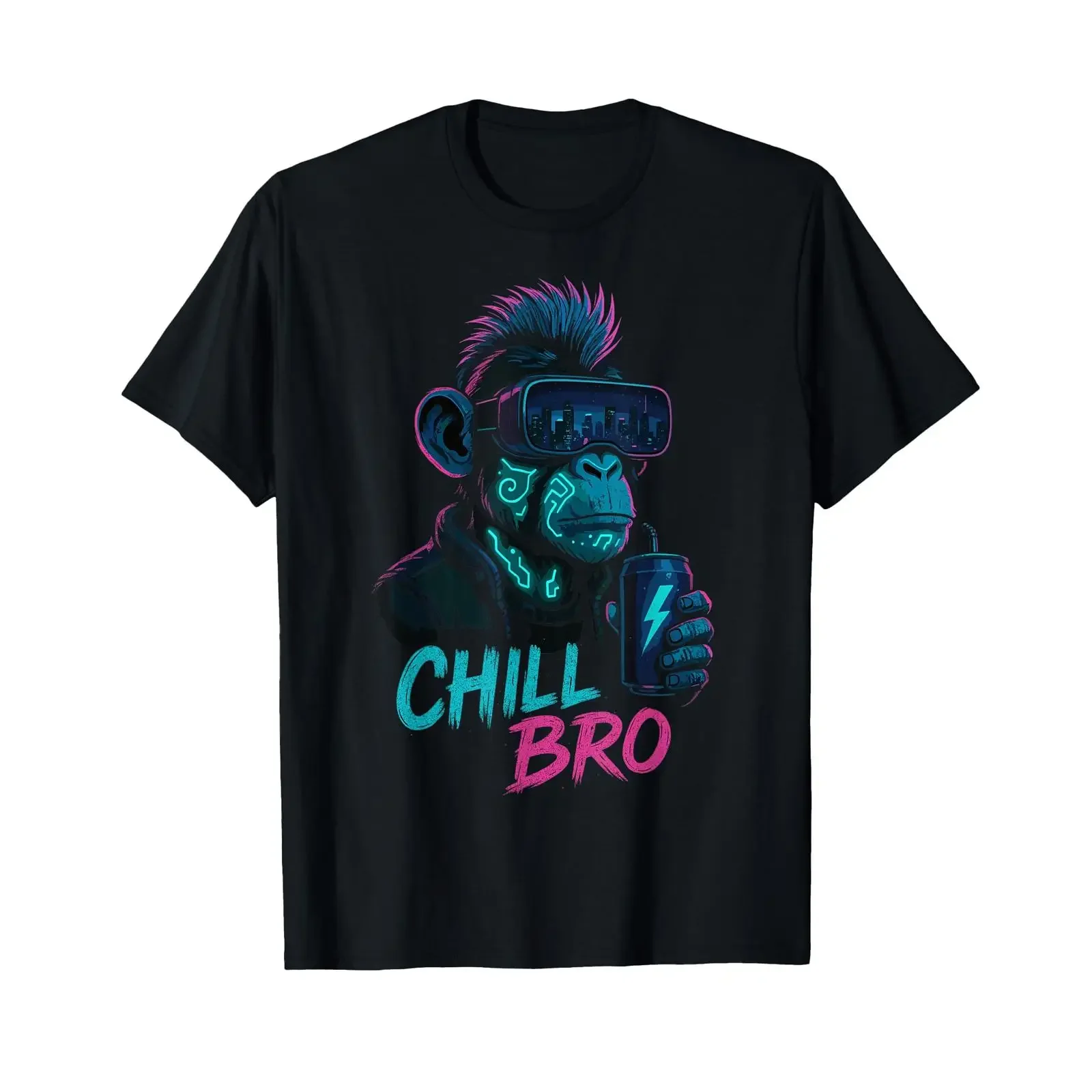 Chill Bro Cool Monkey mit Sonnenbrille, lustiges Sprichwort, Gamer-T-Shirt, Vintage-Look, vielseitig, leicht stylisch, Streetwear für Herren.