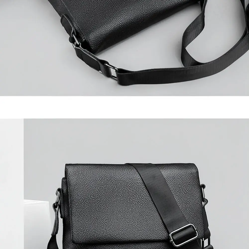 Men Leather Shoulder Bag Business Messenger Purse Casual Male Handbag Stylish Travel Crossbody Accessory