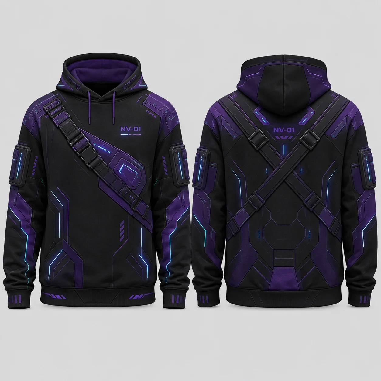 Cyber Tech Hoodie Men Black Green 3D Sublimation Print Flat Graphic Pullover Sweatshirt Futuristic Streetwear Casual Top 2026