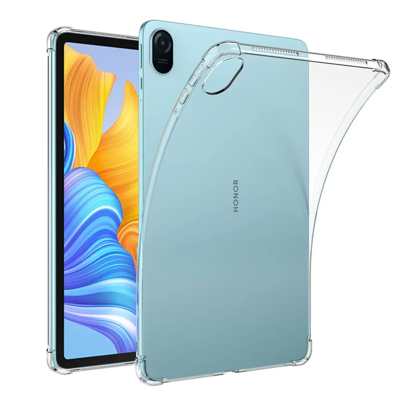 Dla HONOR Pad 8 12 cali 2022 Poduszki powietrzne Miękkie etui TPU Przezroczysta obudowa dla Huawei Pad 12 "HEY-W09 Przezroczysta silikonowa obudowa tabletu