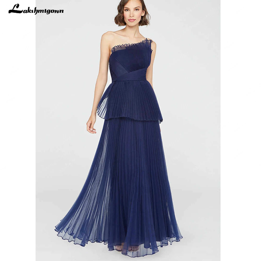 

Elegent Pleated One-Shoulder Organza Gown Women A-line Evening Dress Luxury Mesh Ruffles Banquet Party Dress Customized