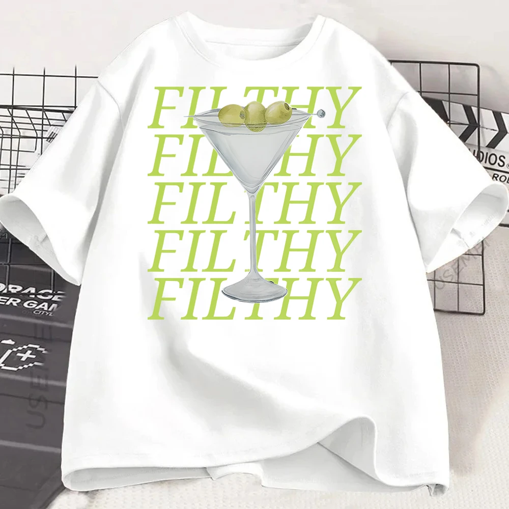 

Gothic Summer Aperol Spritz Print Drink Cocktail Pattern Round Collar Loose Casual Tops Short Sleeve T-shirt Woman Clothes