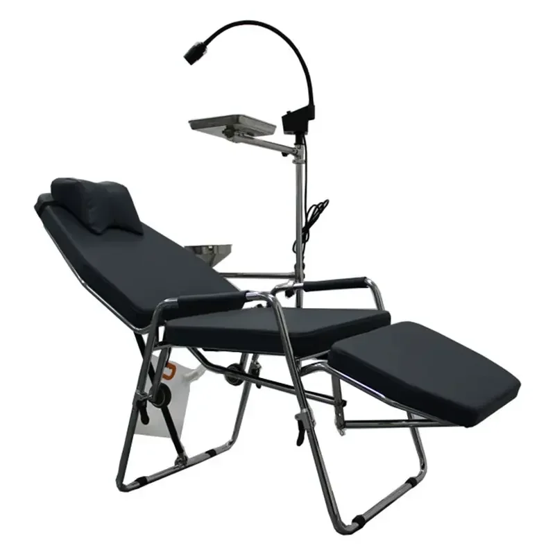 

Portable Dentals Chair LED Cold Light Cuspidor Tray Dentistry Equipment Mobile Unit