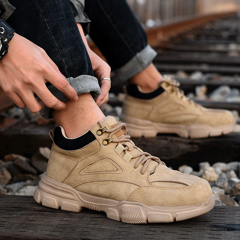 Safety Shoes Men Steel Toe Work Shoes Anti-smash Anti-puncture Indestructible Shoes Protective Boots Outdoor Factory ﻿ ﻿ ﻿ ﻿