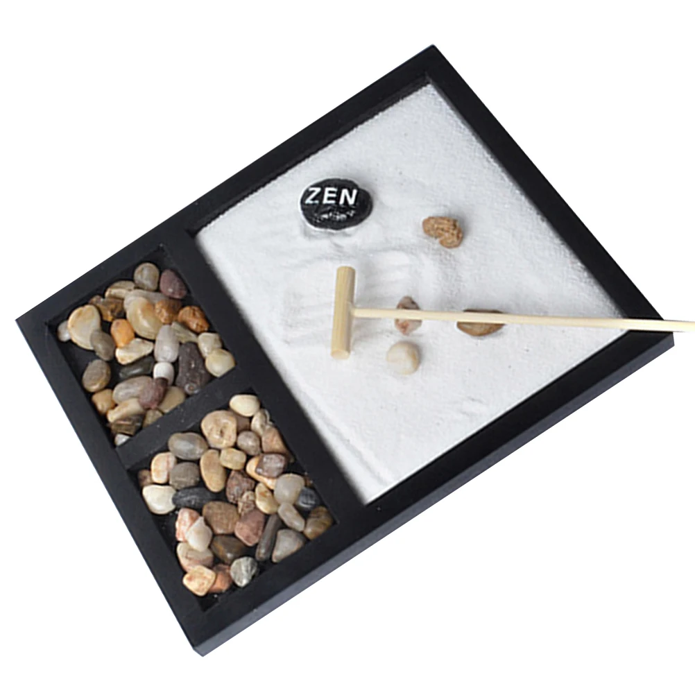 

Mini Zen Garden Sandbox Desktop Decoration Sand Table Landscape Miniature Stress Relief Office Desk Accessories Gardening Tool
