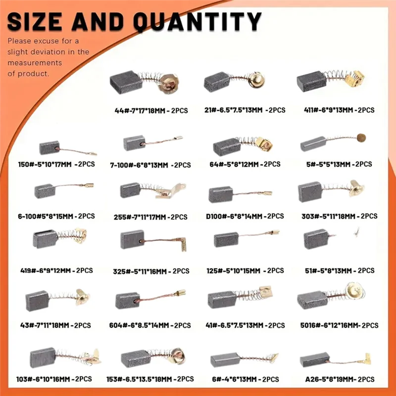 

ABWZ-Carbon Brushes Power Tool Motor Brush Power Tool Parts Electric Motor Accessories
